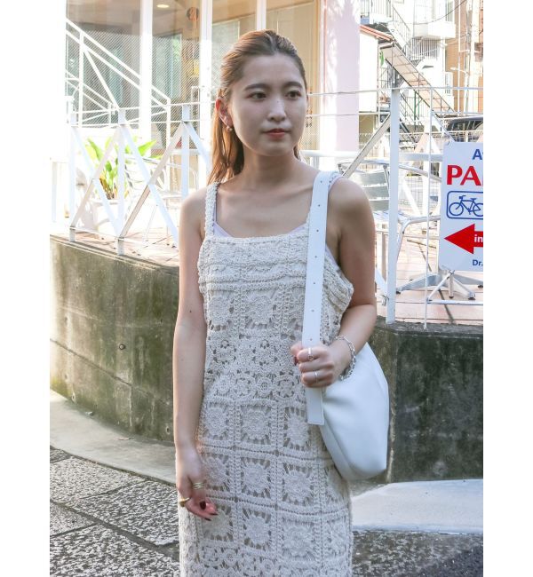 Ungrid「透かし編みレースキャミワンピース」|ワンピース|