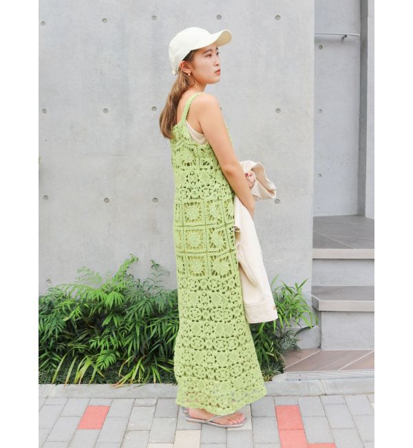 Ungrid「透かし編みレースキャミワンピース」|ワンピース|