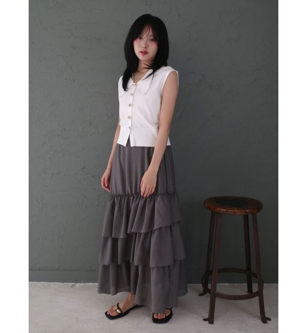 LAGUNAMOON「ニット&times;ティアードスカートドッキングワンピース」|ワンピース|