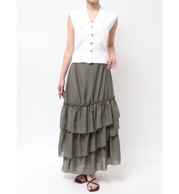 LAGUNAMOON「ニット&times;ティアードスカートドッキングワンピース」|ワンピース|