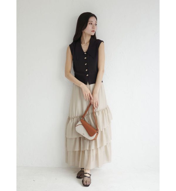 LAGUNAMOON「ニット&times;ティアードスカートドッキングワンピース」|ワンピース|