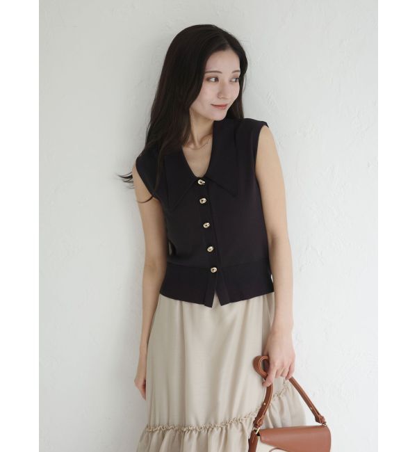 LAGUNAMOON「ニット&times;ティアードスカートドッキングワンピース」|ワンピース|ブラック