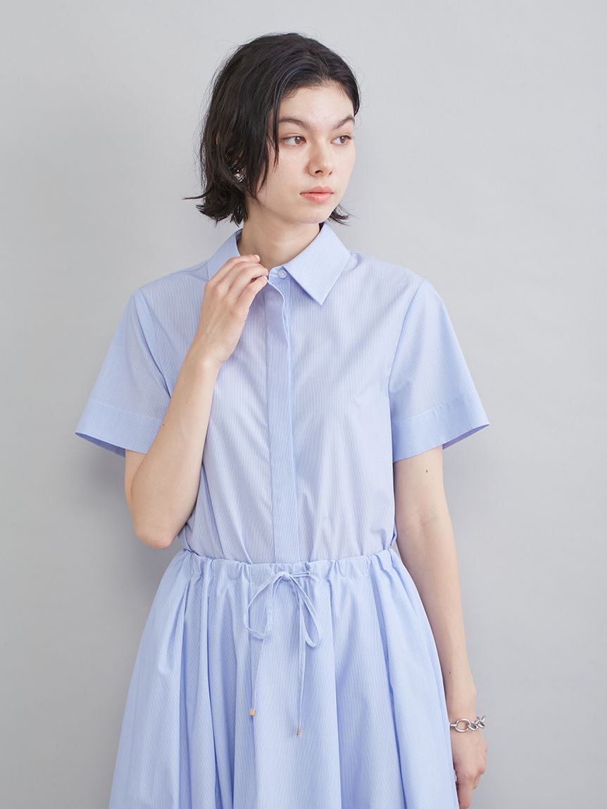 Mila Owen「ストライプセパレートバルーンシャツワンピース」|ワンピース|