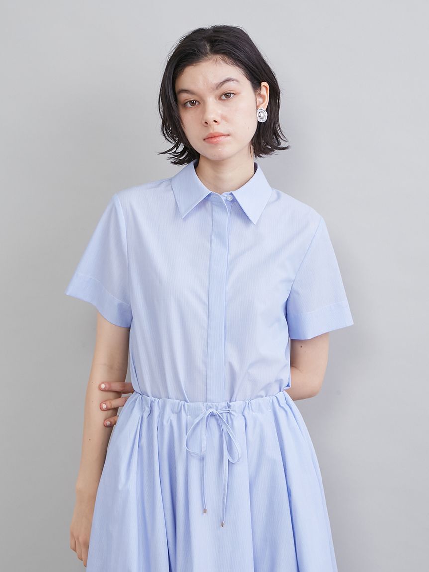 Mila Owen「ストライプセパレートバルーンシャツワンピース」|ワンピース|