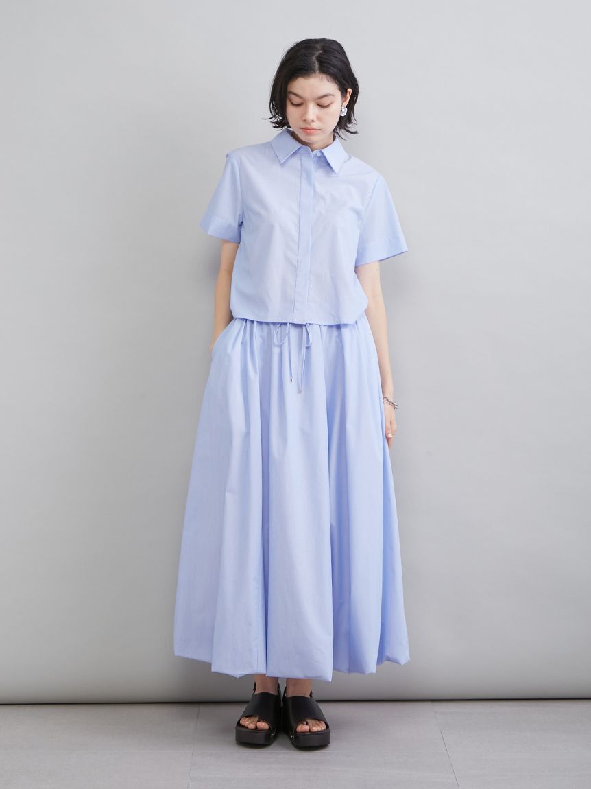 Mila Owen「ストライプセパレートバルーンシャツワンピース」|ワンピース|