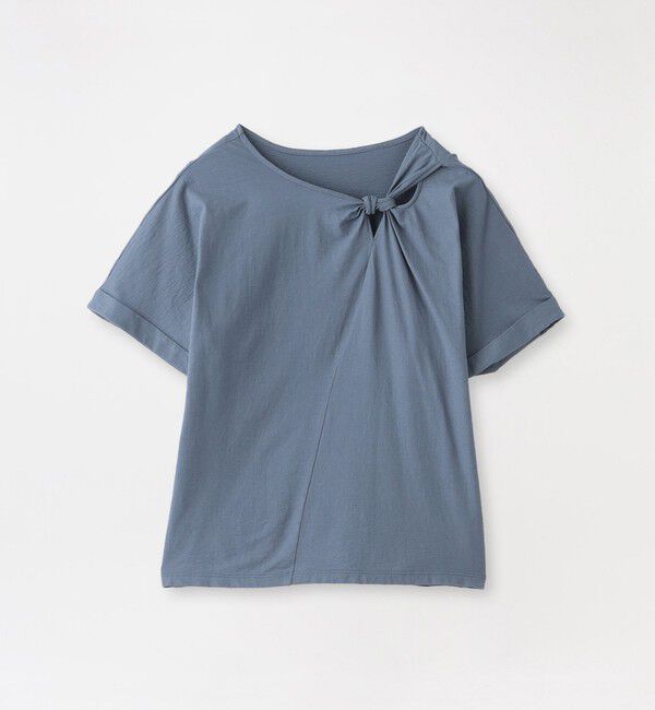  「フロントノットTシャツ」|Tシャツ・カットソー|サックスブルー