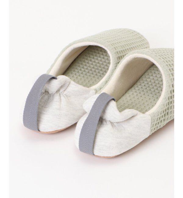 TOKYO DESIGN CHANNEL「YORI ワッフルかかとリボンバブーシュ L」|ルームシューズ|