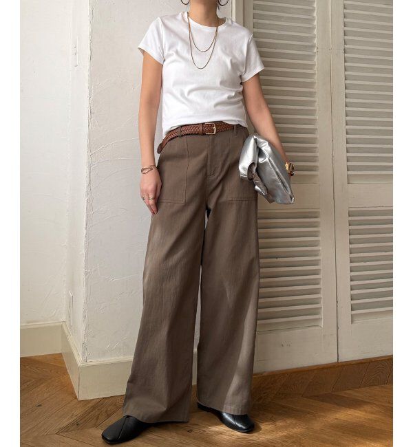 Lbc with Life「コットンベイカーワイドパンツ」|その他|カーキ