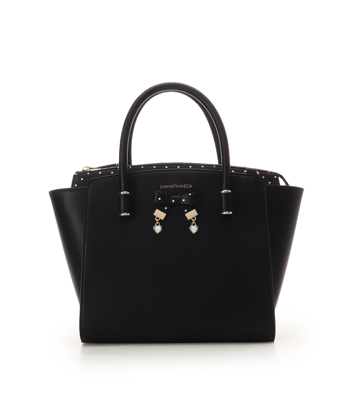 Samantha Vega「ハートドットハンドバッグ」|ハンドバッグ|ブラック