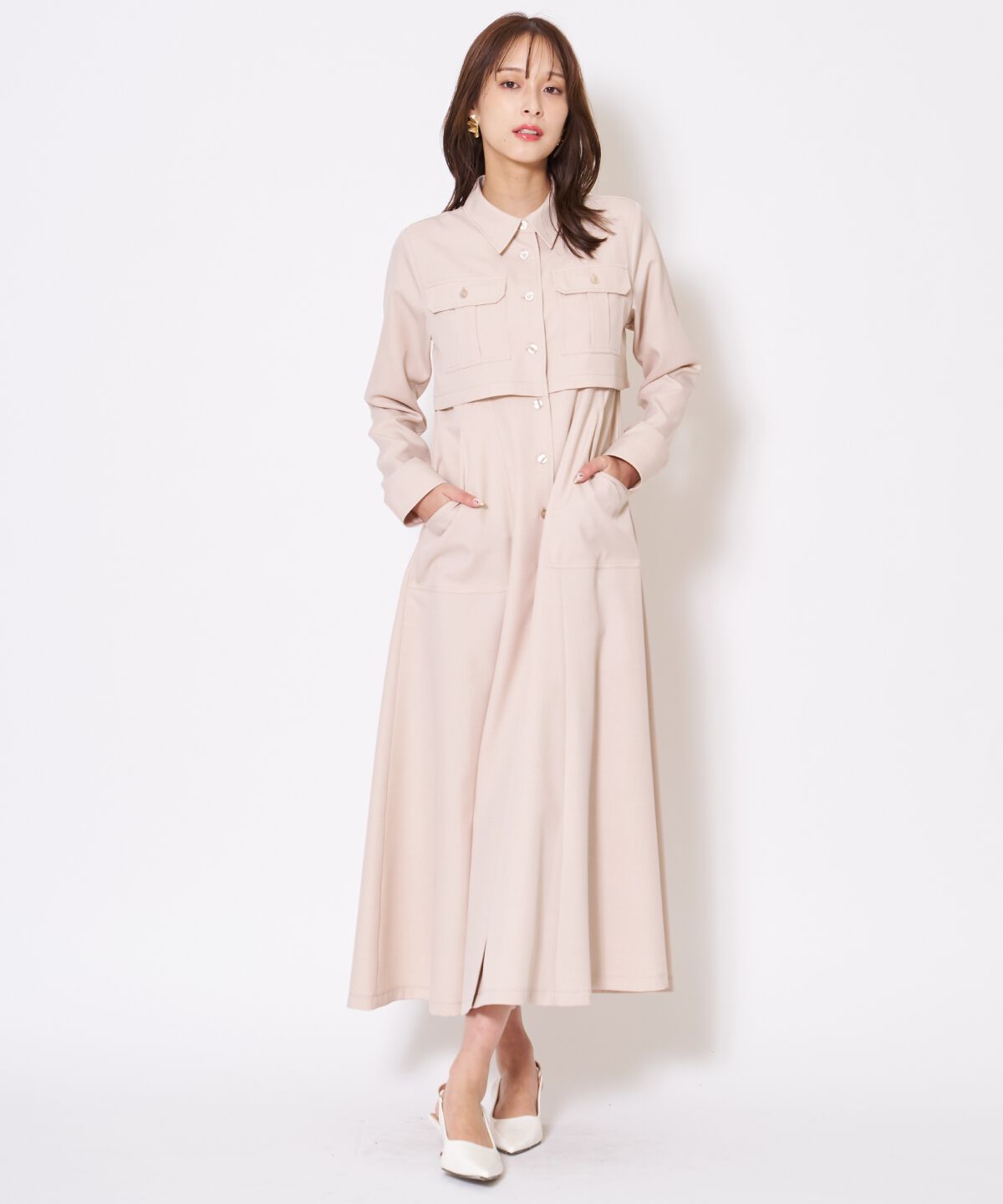 アンドクチュール「サファリシャツワンピース」|ワンピース|