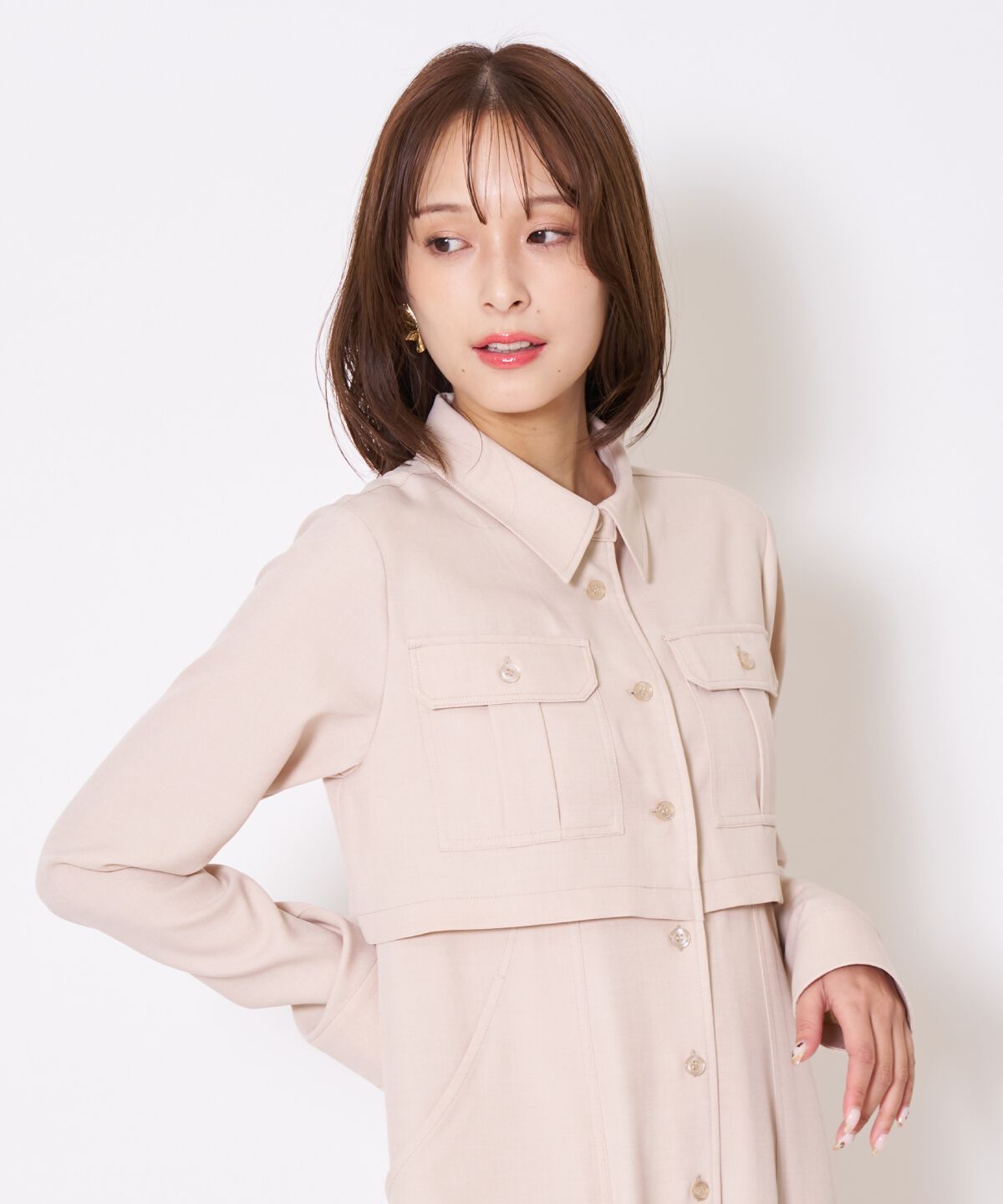 アンドクチュール「サファリシャツワンピース」|ワンピース|