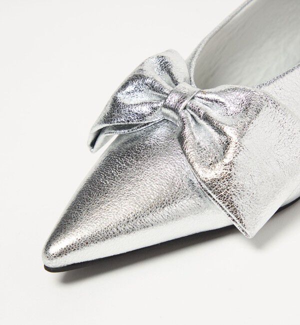 SY UNITED ARROWS「＜SY＞ポインテッド ビッグ リボン フラット10&uarr;」|パンプス|