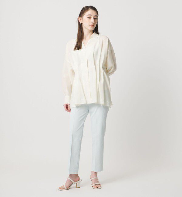 UNITED ARROWS「レースコンビ スキッパー ブラウス」|シャツ・ブラウス|