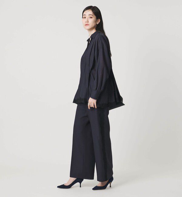 UNITED ARROWS「レース コンビ ストレートパンツ」|スラックス|