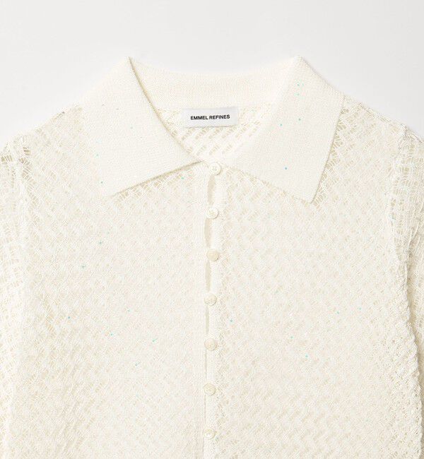 EMMEL REFINES「＜EMMEL REFINES＞EM HM スパンコール メッシュ ニット」|ニット・セーター|