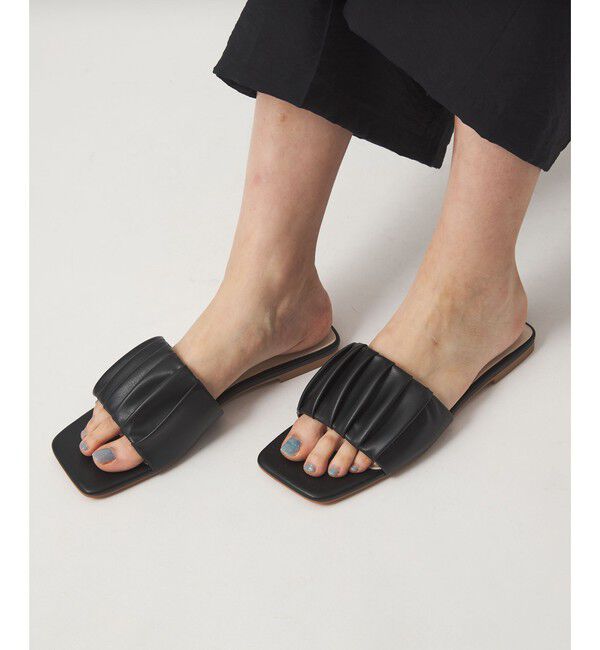 EMMEL REFINES「＜EMMEL REFINES＞EM ギャザー フラット サンダル」|サンダル|