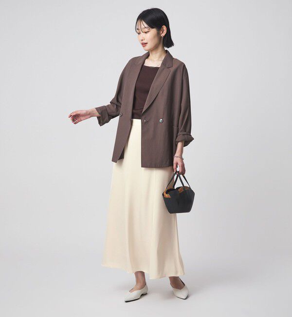 UNITED ARROWS green label relaxing「サテン セミナロー スカート」|フレア|