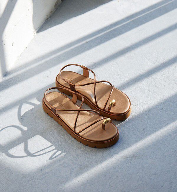 UNITED ARROWS green label relaxing「メタルトング プラット サンダル」|サンダル|GOLD