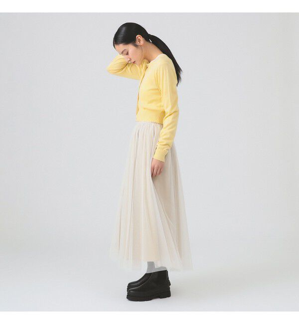 Ray BEAMS 「14ゲージ ショート丈 クルーネック カーディガン」|カーディガン|