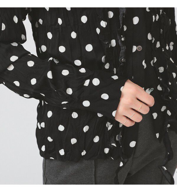 Ray BEAMS 「ドット クリンクル フリル シャツ」|シャツ・ブラウス|