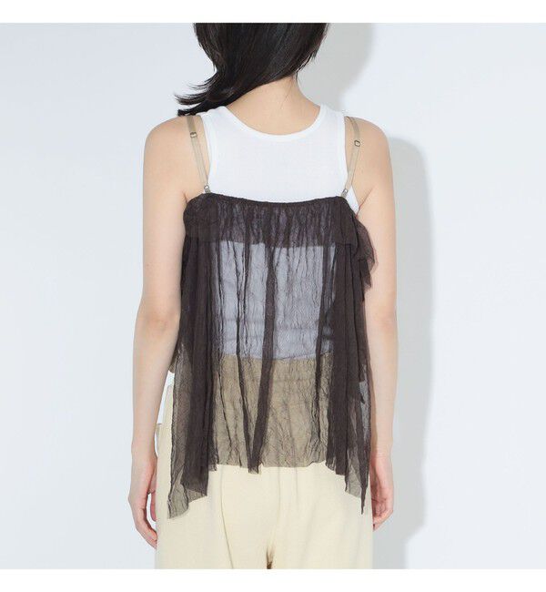 BEAMSBOY「maturely / リネンフリル アンド チュール キャミソール」|シャツ・ブラウス|