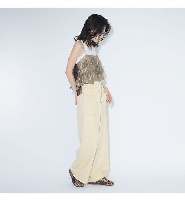 BEAMSBOY「maturely / リネンフリル アンド チュール キャミソール」|シャツ・ブラウス|