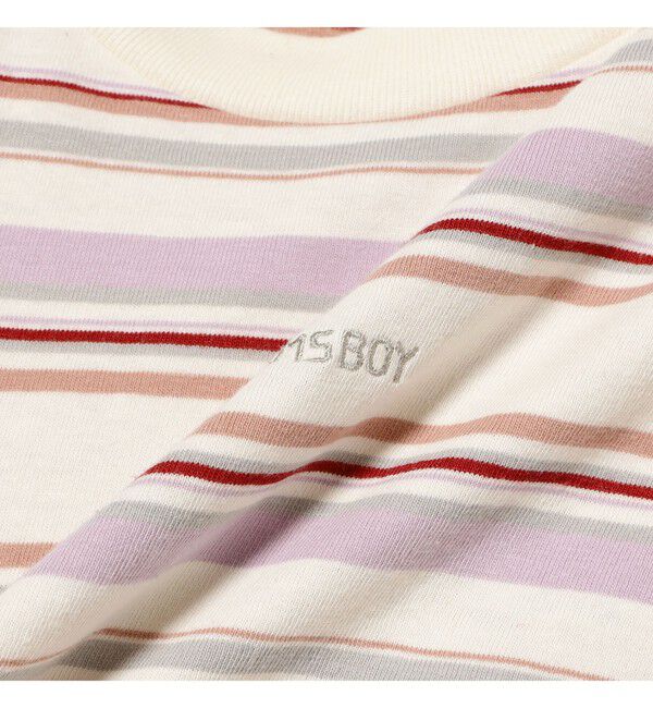 BEAMSBOY「エンブロイダリー マルチボーダー ショートスリーブ Tシャツ」|Tシャツ・カットソー|