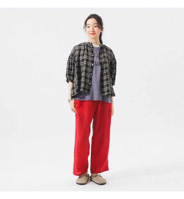 BEAMSBOY「リネン チェック スモック シャツ」|シャツ・ブラウス|