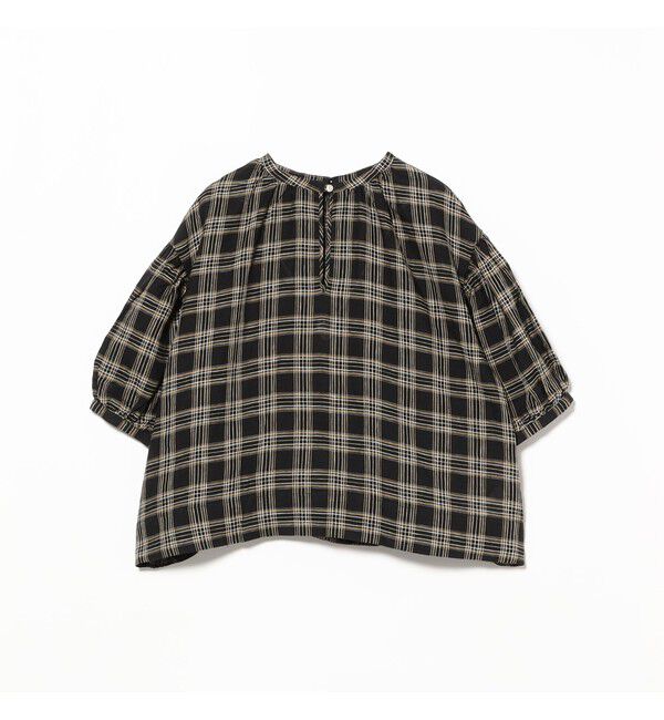 BEAMSBOY「リネン チェック スモック シャツ」|シャツ・ブラウス|
