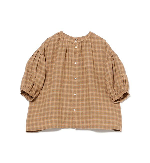 BEAMSBOY「リネン チェック スモック シャツ」|シャツ・ブラウス|