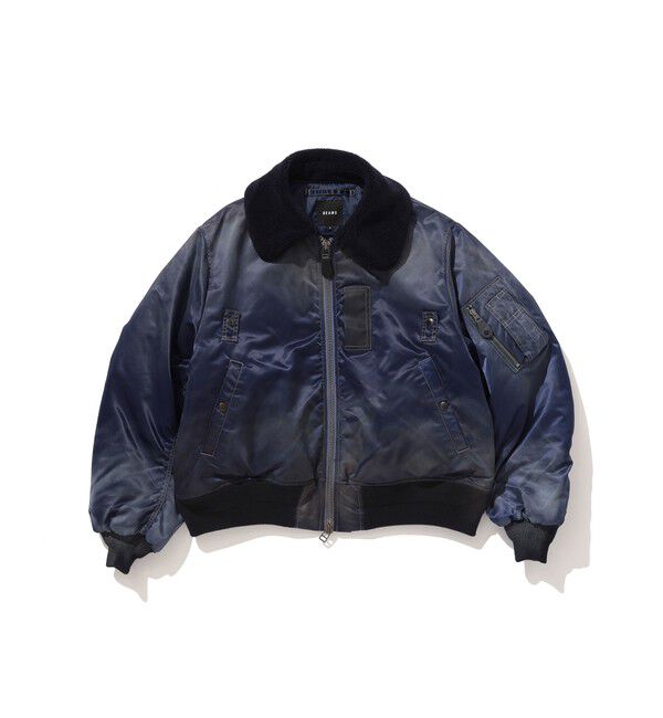 BEAMS「ワイドショートフィット B-15タイプ フライトジャケット」|ブルゾン・スタジャン|NAVY