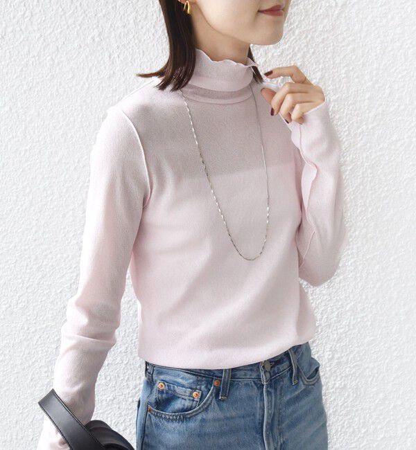 SHIPS for women「〈手洗い可能〉ドライタッチ リブ タートル」|Tシャツ・カットソー|