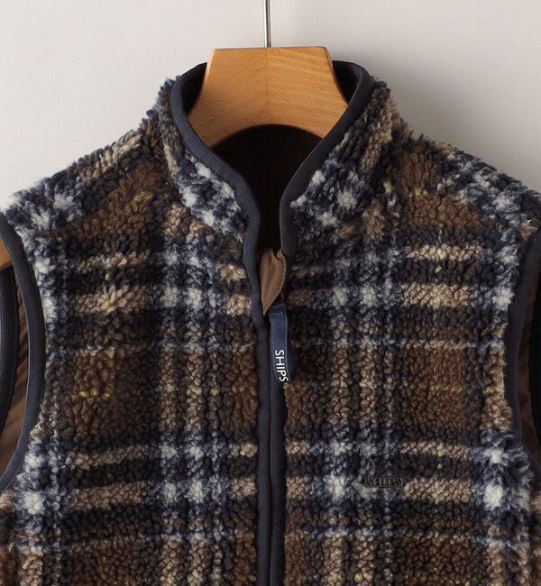 SHIPS KIDS「SHIPS KIDS:100～130cm /〈撥水/手洗い可能〉ボア リバーシブル ベスト」|ダウンベスト・ベスト|