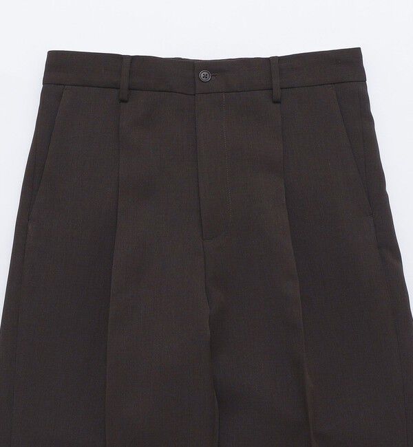 SHIPS「SHIPS: Reflax(R) ダブルクロス ワンタック ワイド パンツ」|チノ|