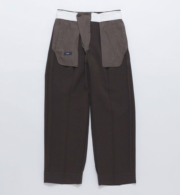 SHIPS「SHIPS: Reflax(R) ダブルクロス ワンタック ワイド パンツ」|チノ|