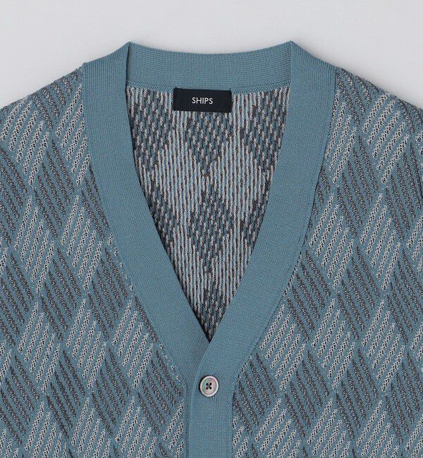 SHIPS「SHIPS: 〈手洗い可能〉ジオメトリック ジャカード カーディガン」|カーディガン|