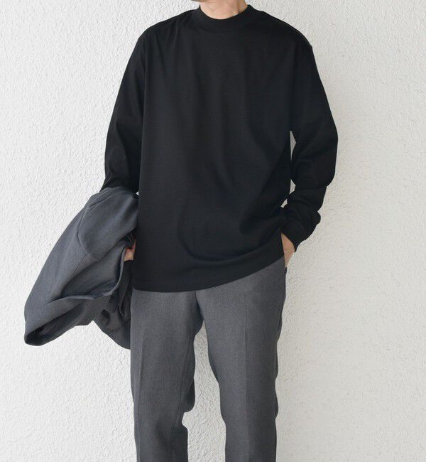 SHIPS any「SHIPS any: スムースコットン モックネック Tシャツ (ロンT)◇」|Tシャツ・カットソー|