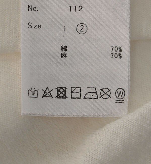 SHIPS for women「Onit:〈手洗い可能〉コットン リネン ワイド ネック ロング スリーブ TEE」|Tシャツ・カットソー|