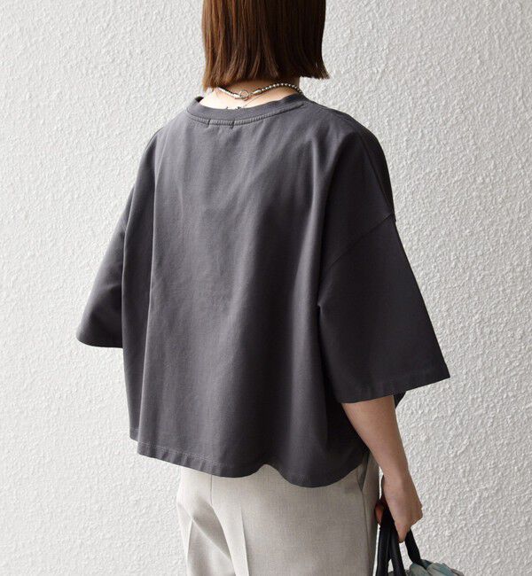 SHIPS any「《一部追加予約》【WEB限定】SHIPS any:〈洗濯機可能〉インレイ ハーフスリーブ ショートTEE」|Tシャツ・カットソー|