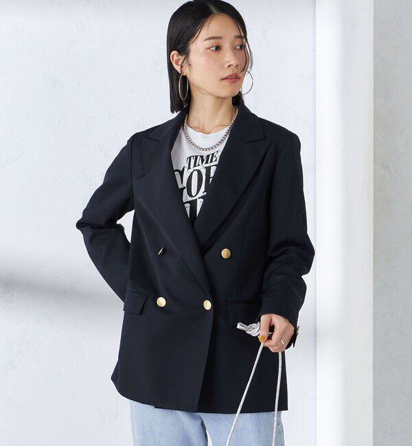 SHIPS for women「ウール ギャバ ダブル ブレザー」|テーラードジャケット|