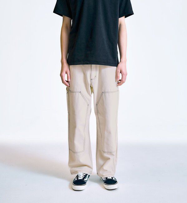SHIPS「City Ambient Products: カラーステッチ ダブルニー ペインター パンツ」|その他|ベージュ