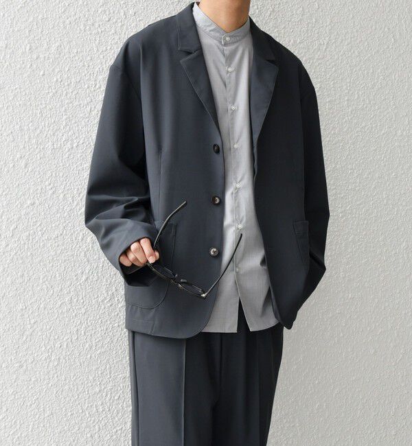 SHIPS any「SHIPS any: 〈洗濯機可能〉ストレッチ ナイロン リラックス ジャケット (セットアップ対応)◇」|テーラードジャケット|ダークグレー