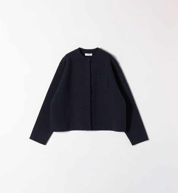 SHIPS any「SHIPS any: ミラノリブ ノーカラー ニット ジャケット カーディガン」|カーディガン|