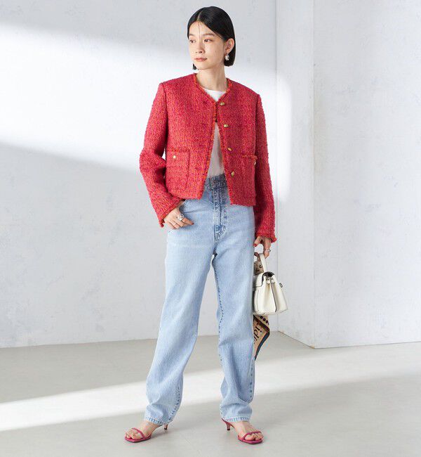 SHIPS for women「GIOLICA: ツイード ノーカラー ジャケット」|ノーカラージャケット|