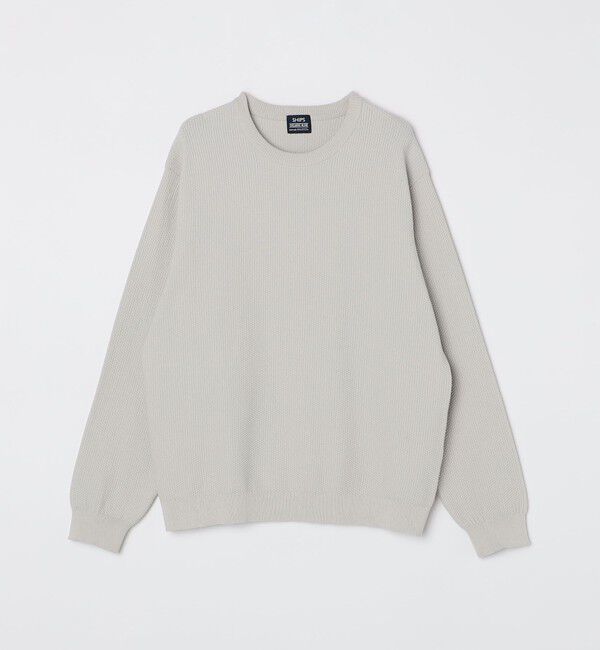 SHIPS「SHIPS:〈洗濯機可能〉SOLOTEX(R) コットン ピケ クルーネック ニット」|ニット・セーター|