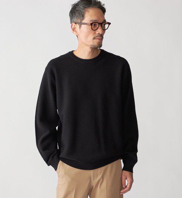 SHIPS「SHIPS:〈洗濯機可能〉SOLOTEX(R) コットン ピケ クルーネック ニット」|ニット・セーター|