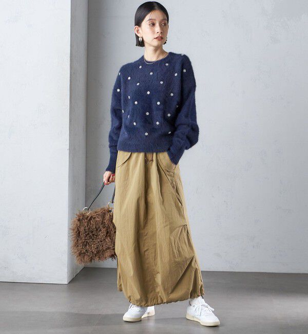 SHIPS for women「〈手洗い可能〉ビジュー FOX クルーネック プルオーバー」|ニット・セーター|