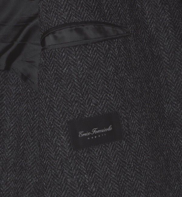 SHIPS「【 SHIPS別注】Errico Formicola: ヘリンボーン ツイード ステンカラーコート」|ステンカラーコート|