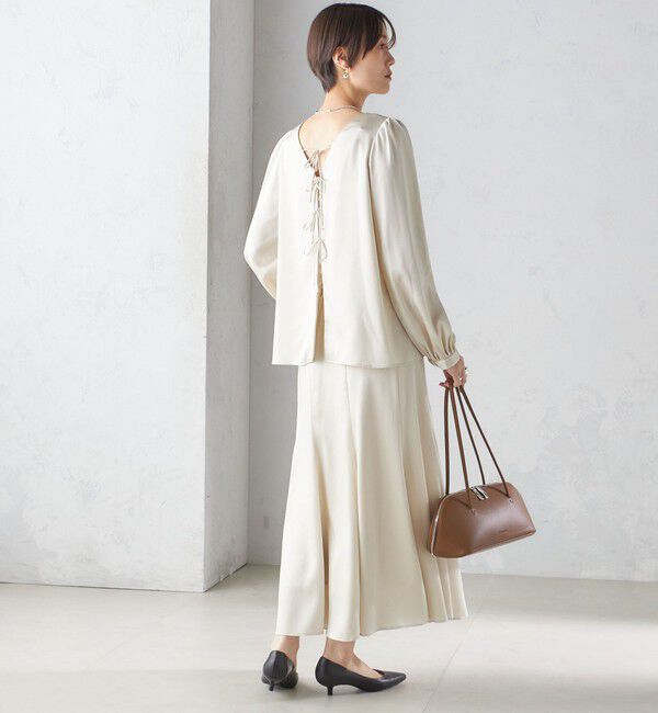 SHIPS for women「【SHIPS別注】troisiemeCHACO:〈手洗い可能〉サテン リボン ブラウス（セレモニー対応可）」|シャツ・ブラウス|