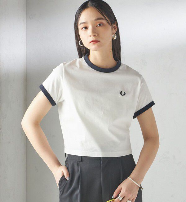 SHIPS for women「FRED PERRY:G9163 CROPPED RINGER TEE」|Tシャツ・カットソー|